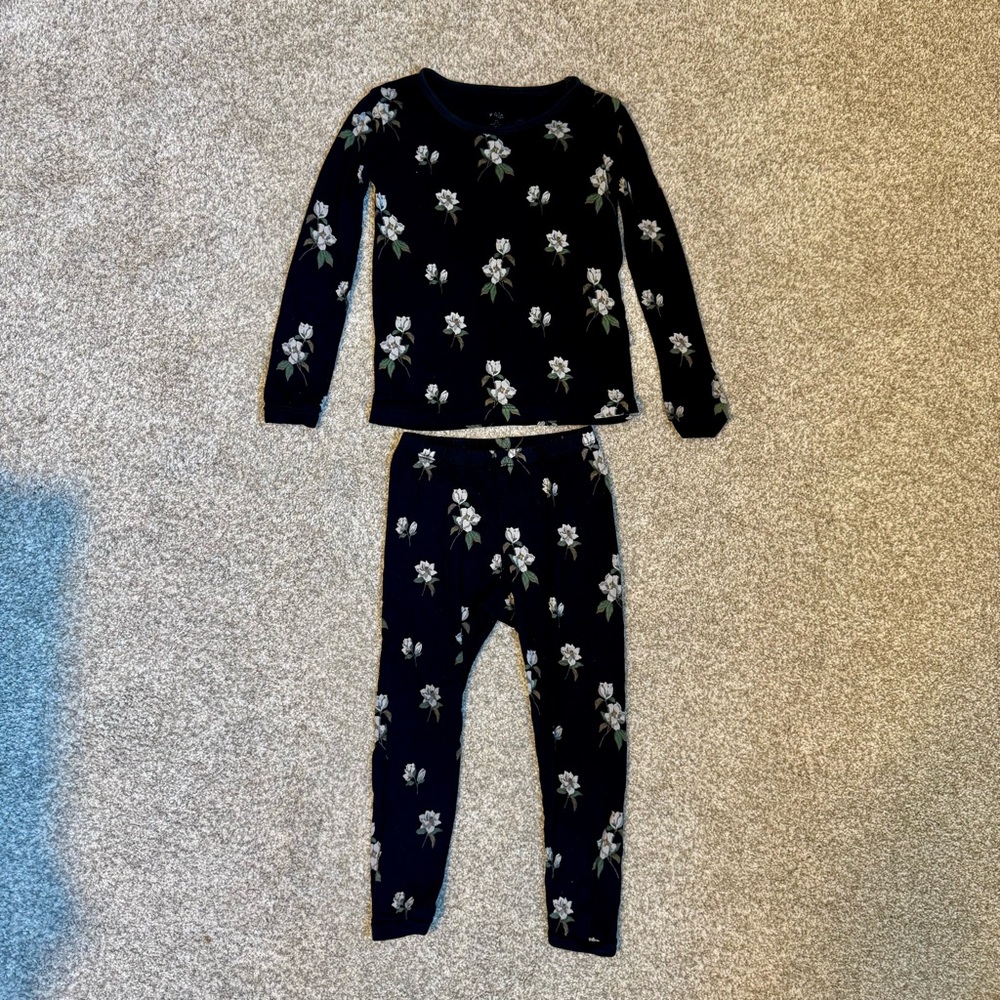 Kyte BABY Midnight Magnolia Floral Pajama Set